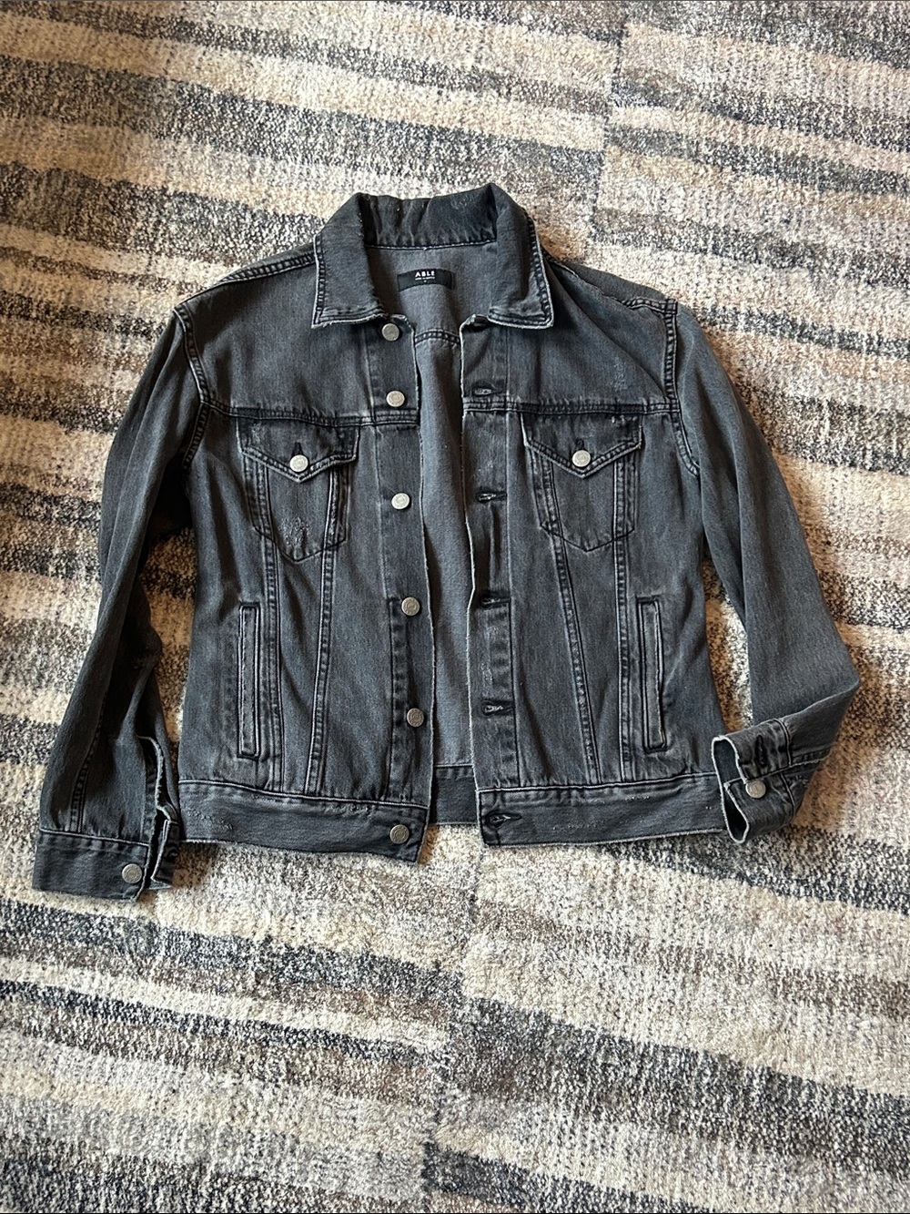 Able Washed Black Denim Jacket